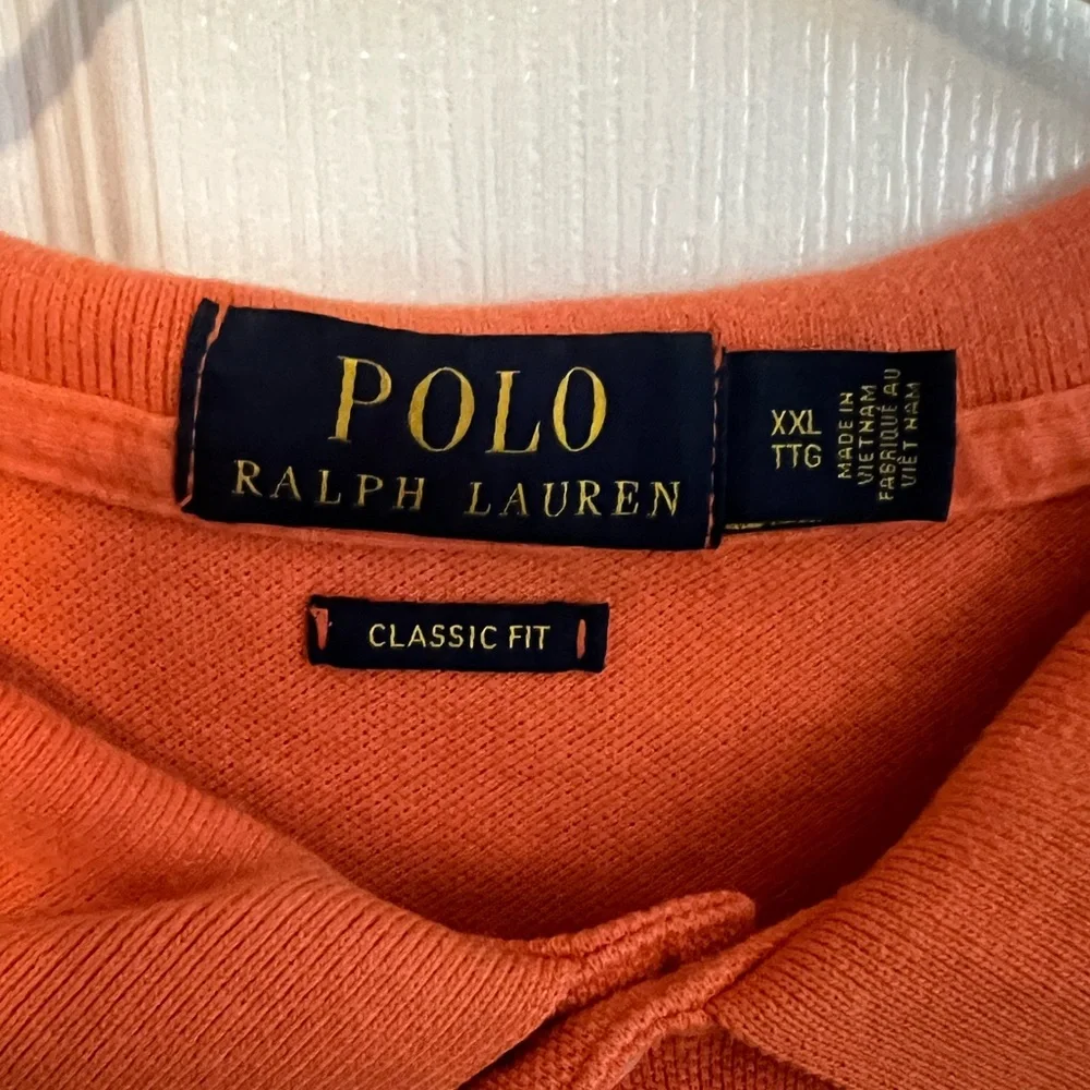 Polo Ralph Lauren Mens‎ XXL Orange Classic Fit Cotton Short Sleeve Polo Shirt